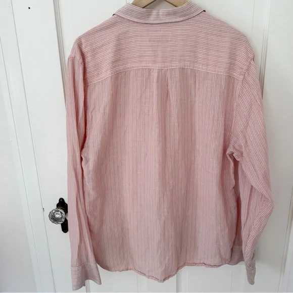 Tommy Bahama Linen Blend Pastel Striped Long Sleeve Button Down Shirt Sz Large L - Picture 3 of 4